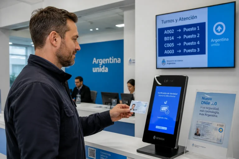 Argentine citizen using a next-generation digital identity card with advanced security technology