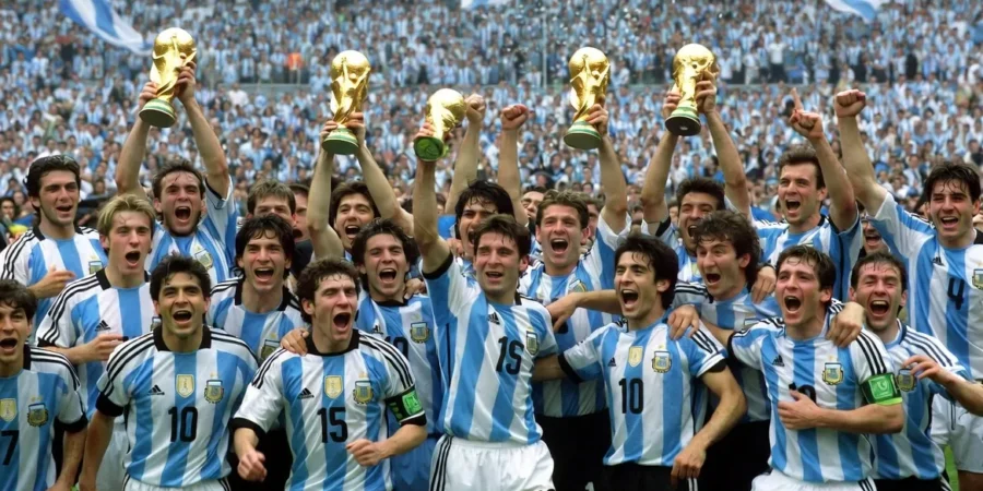 Argentina national football team celebrating historic FIFA World Cup achievements