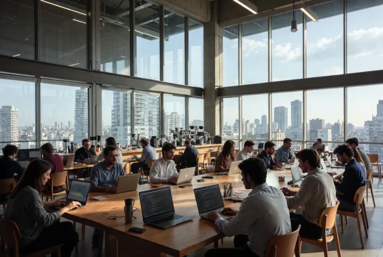 Remote professionals working from modern coworking spaces in Buenos Aires while enjoying the digital nomad lifestyle