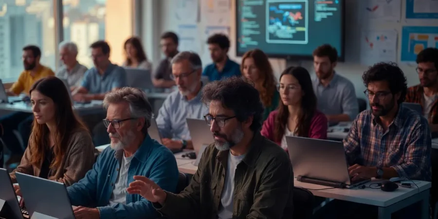 Young Argentine professionals developing digital and AI skills for future careers
